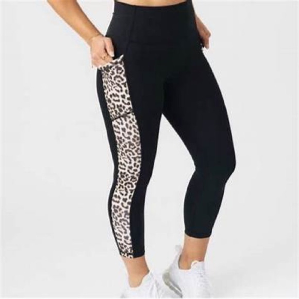 ZYIA Black and Leopard Print Leggings